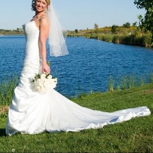 Ivory fit n flare wedding dress